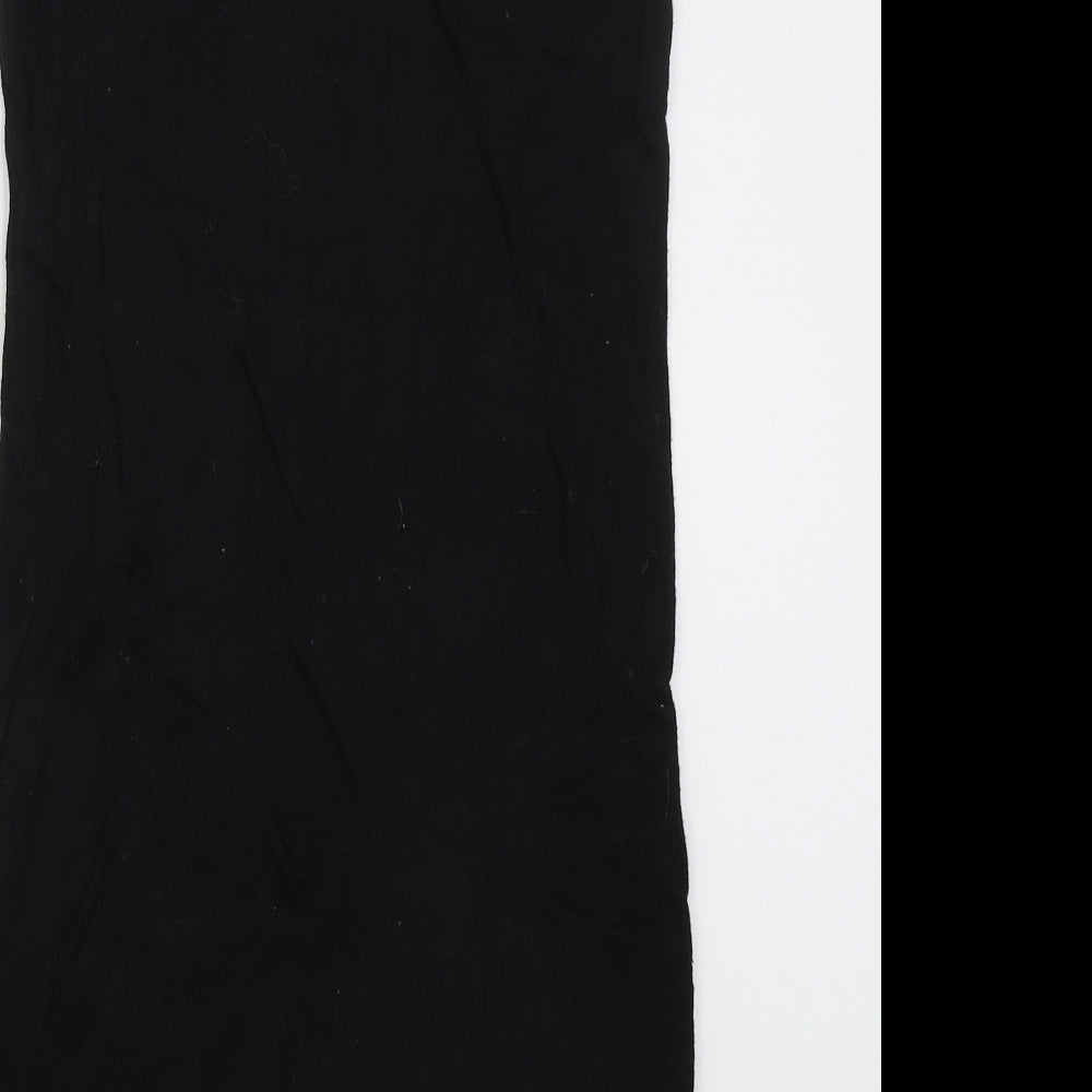 Marks and Spencer Womens Black Striped Acrylic Jumper Dress  Size 10  Crew Neck Pullover