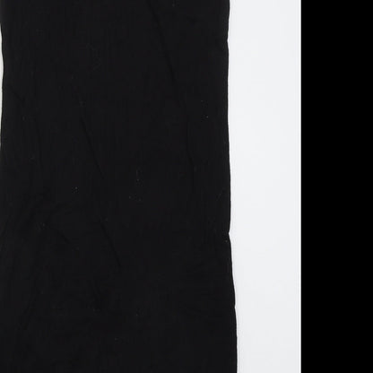 Marks and Spencer Womens Black Striped Acrylic Jumper Dress  Size 10  Crew Neck Pullover