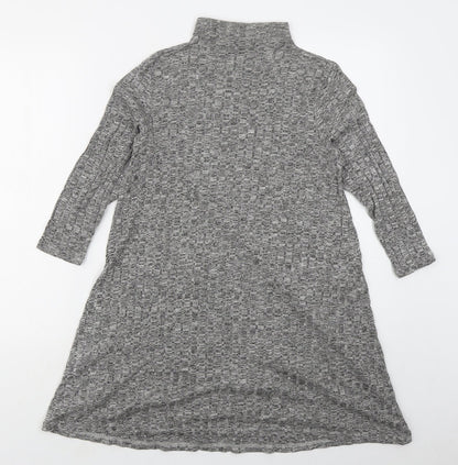 VERO MODA Womens Grey  Viscose Jumper Dress  Size S  Mock Neck Pullover