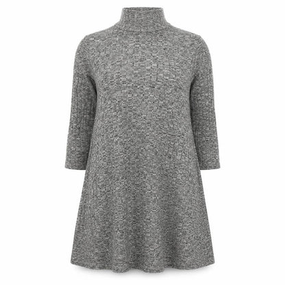 VERO MODA Womens Grey  Viscose Jumper Dress  Size S  Mock Neck Pullover