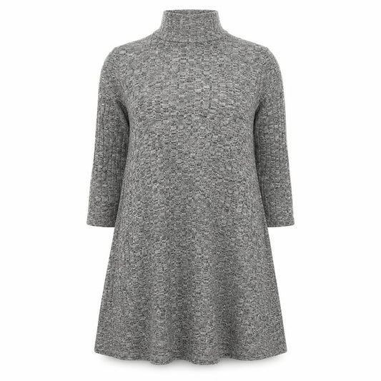 VERO MODA Womens Grey  Viscose Jumper Dress  Size S  Mock Neck Pullover