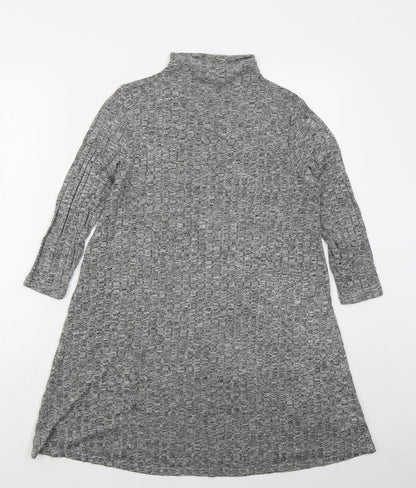 VERO MODA Womens Grey  Viscose Jumper Dress  Size S  Mock Neck Pullover