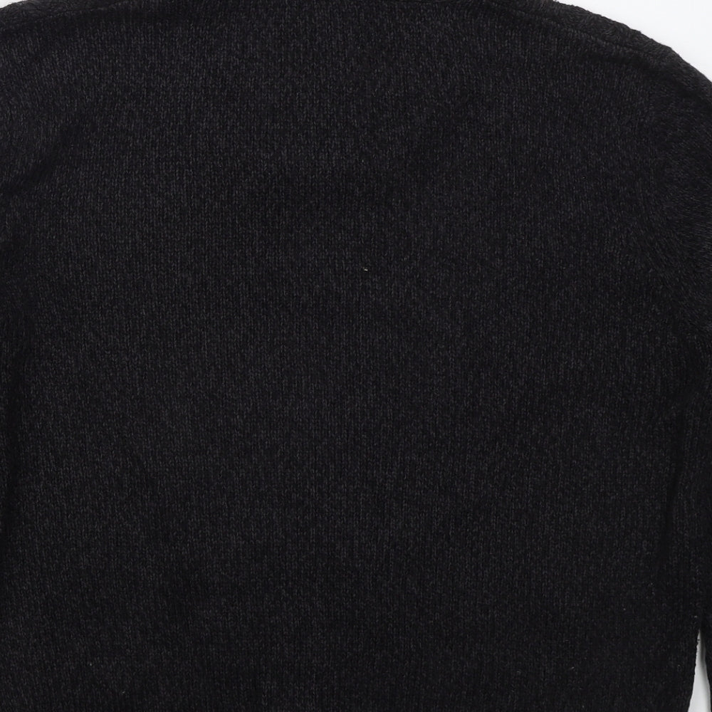 Matalan Mens Black Collared  Acrylic Pullover Jumper Size L