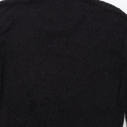 Matalan Mens Black Collared  Acrylic Pullover Jumper Size L