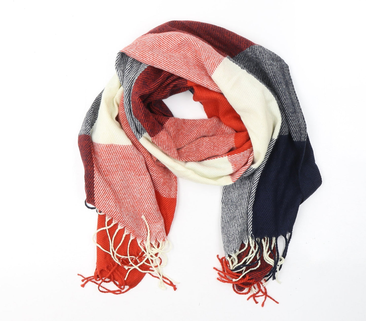 Preworn Womens Multicoloured Check Acrylic  Scarf