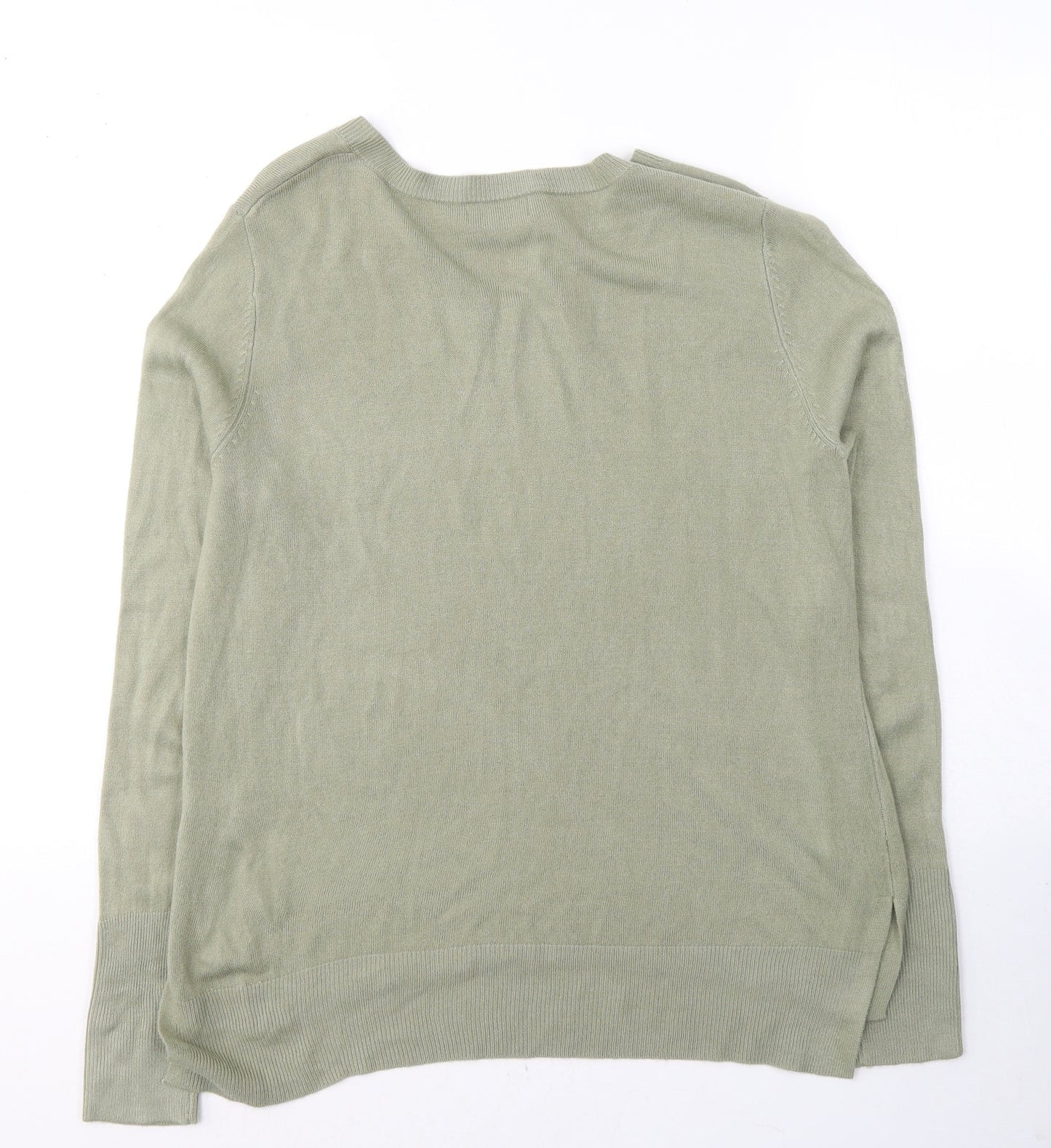 Primark Womens Green V-Neck  Acrylic Pullover Jumper Size 12