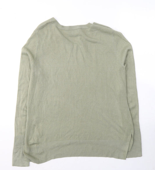 Primark Womens Green V-Neck  Acrylic Pullover Jumper Size 12