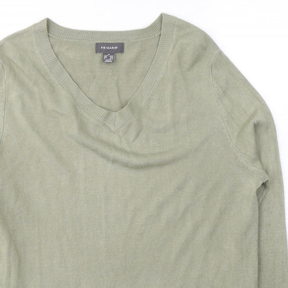 Primark Womens Green V-Neck  Acrylic Pullover Jumper Size 12