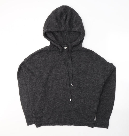 H&M Womens Grey  Acrylic Pullover Hoodie Size S  Pullover