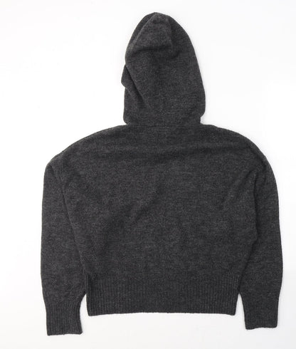 H&M Womens Grey  Acrylic Pullover Hoodie Size S  Pullover