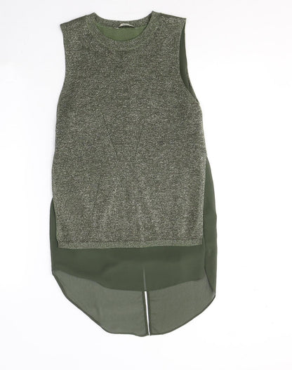 Womens UK Size XS Oasis Green Tunic Blouse