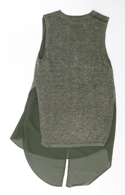 Womens UK Size XS Oasis Green Tunic Blouse