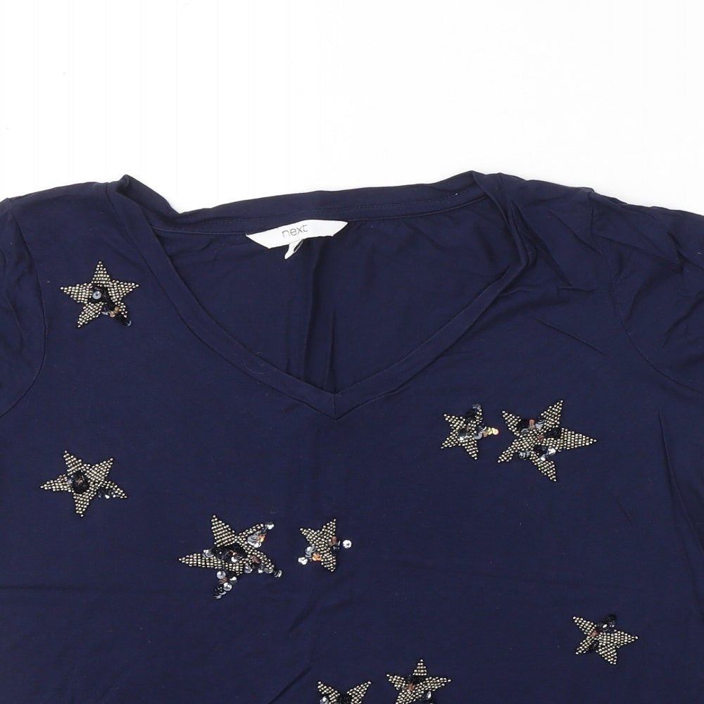 Womens UK Size 6 NEXT Blue Basic T-Shirt