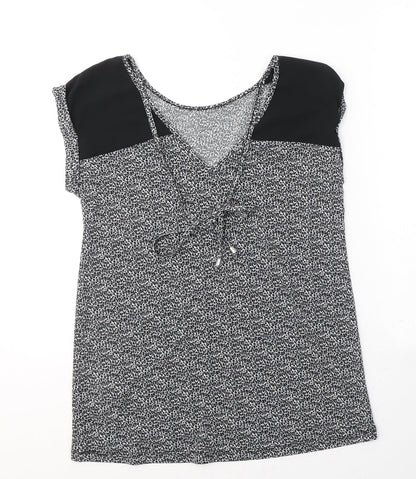 Womens UK Size XS Oasis Black Basic Blouse