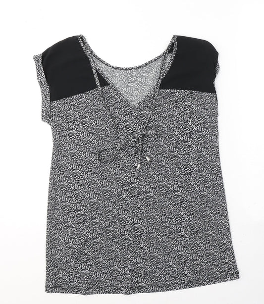 Womens UK Size XS Oasis Black Basic Blouse