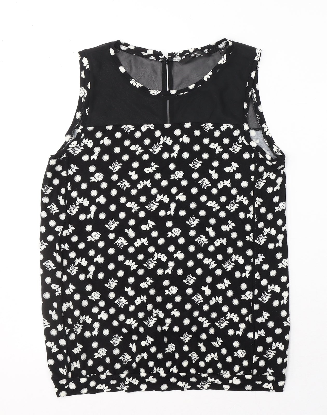Womens UK Size 10 NEXT Black Basic Blouse