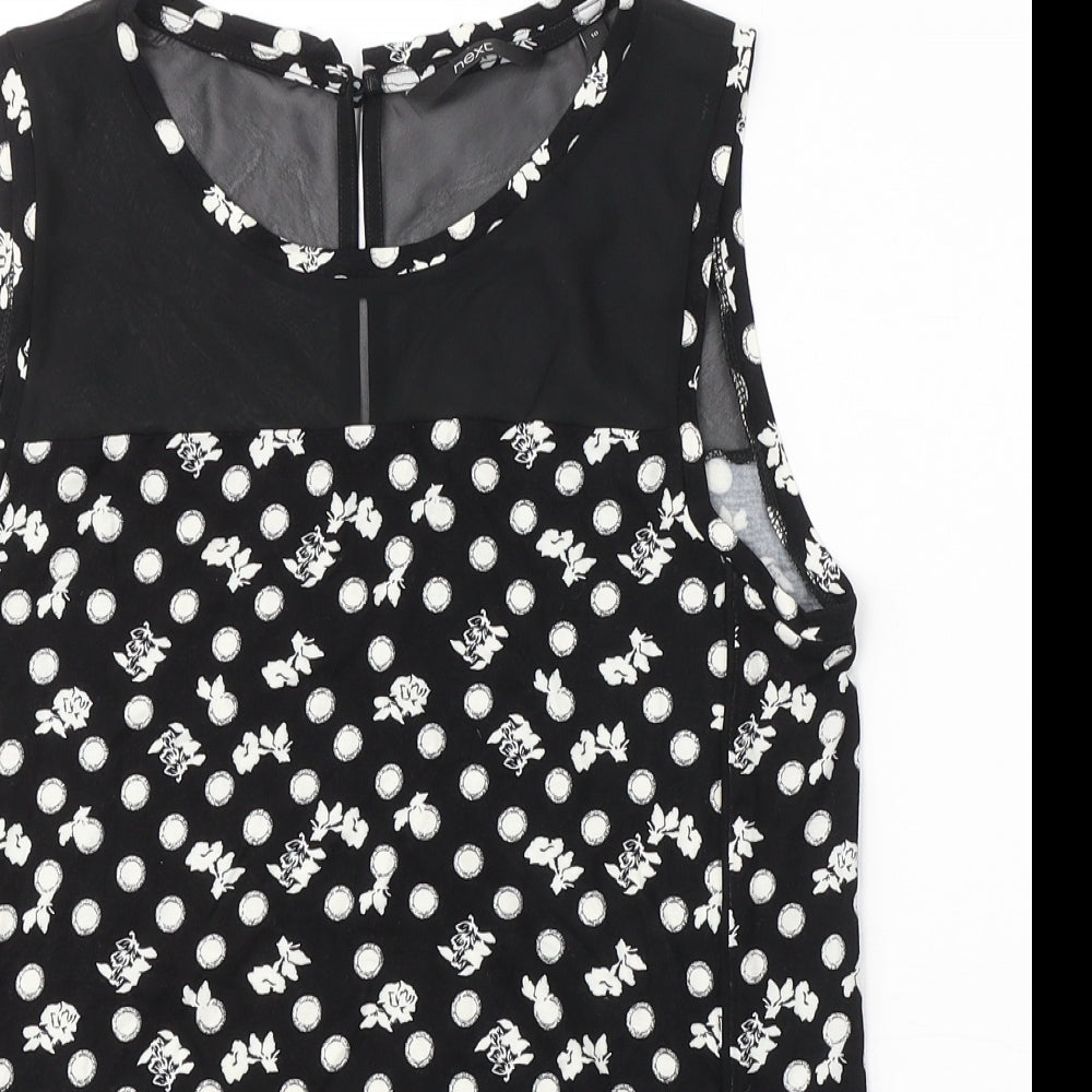 Womens UK Size 10 NEXT Black Basic Blouse