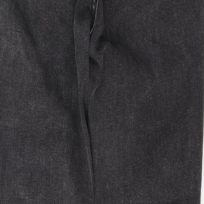 NEXT Womens Black  Cotton Skinny Jeans Size 8 L28 in Regular Button
