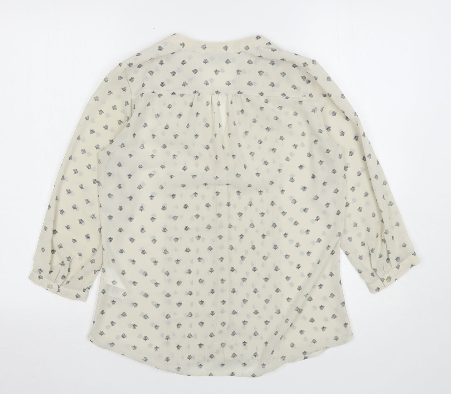 Womens UK Size 6 H&M Beige Basic Button-Up
