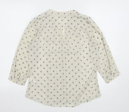 Womens UK Size 6 H&M Beige Basic Button-Up