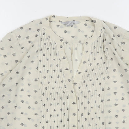 Womens UK Size 6 H&M Beige Basic Button-Up