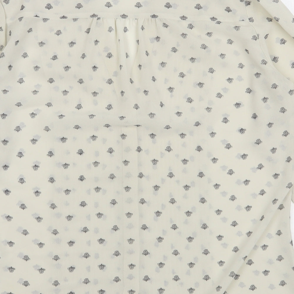 Womens UK Size 6 H&M Beige Basic Button-Up