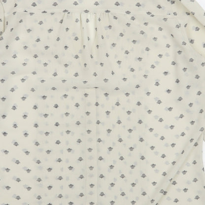 Womens UK Size 6 H&M Beige Basic Button-Up