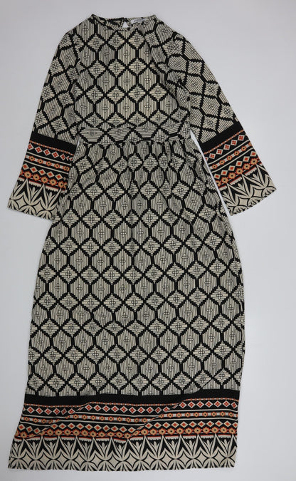 Glamorous Womens Multicoloured Geometric Polyester A-Line  Size XS  Round Neck