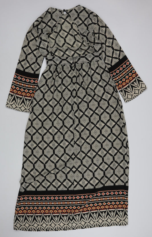 Glamorous Womens Multicoloured Geometric Polyester A-Line  Size XS  Round Neck