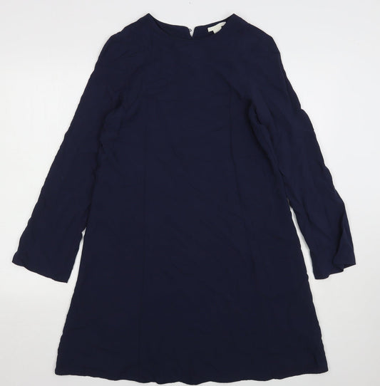 H&M Womens Blue  Viscose A-Line  Size 6  Round Neck