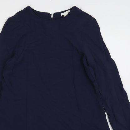 H&M Womens Blue  Viscose A-Line  Size 6  Round Neck