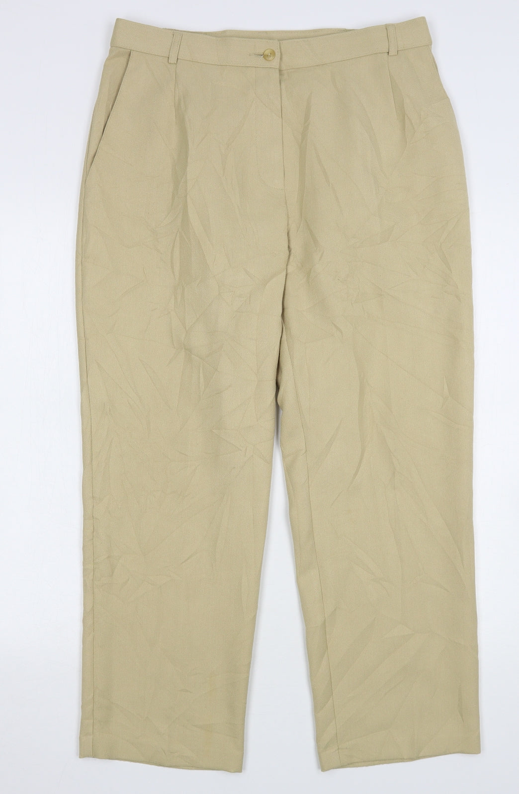 Womens UK Size 14 Marks and Spencer Regular Fit  Beige Trousers