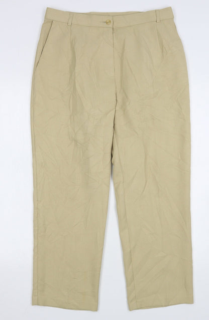Womens UK Size 14 Marks and Spencer Regular Fit  Beige Trousers