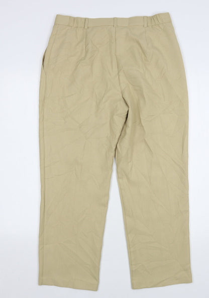 Womens UK Size 14 Marks and Spencer Regular Fit  Beige Trousers