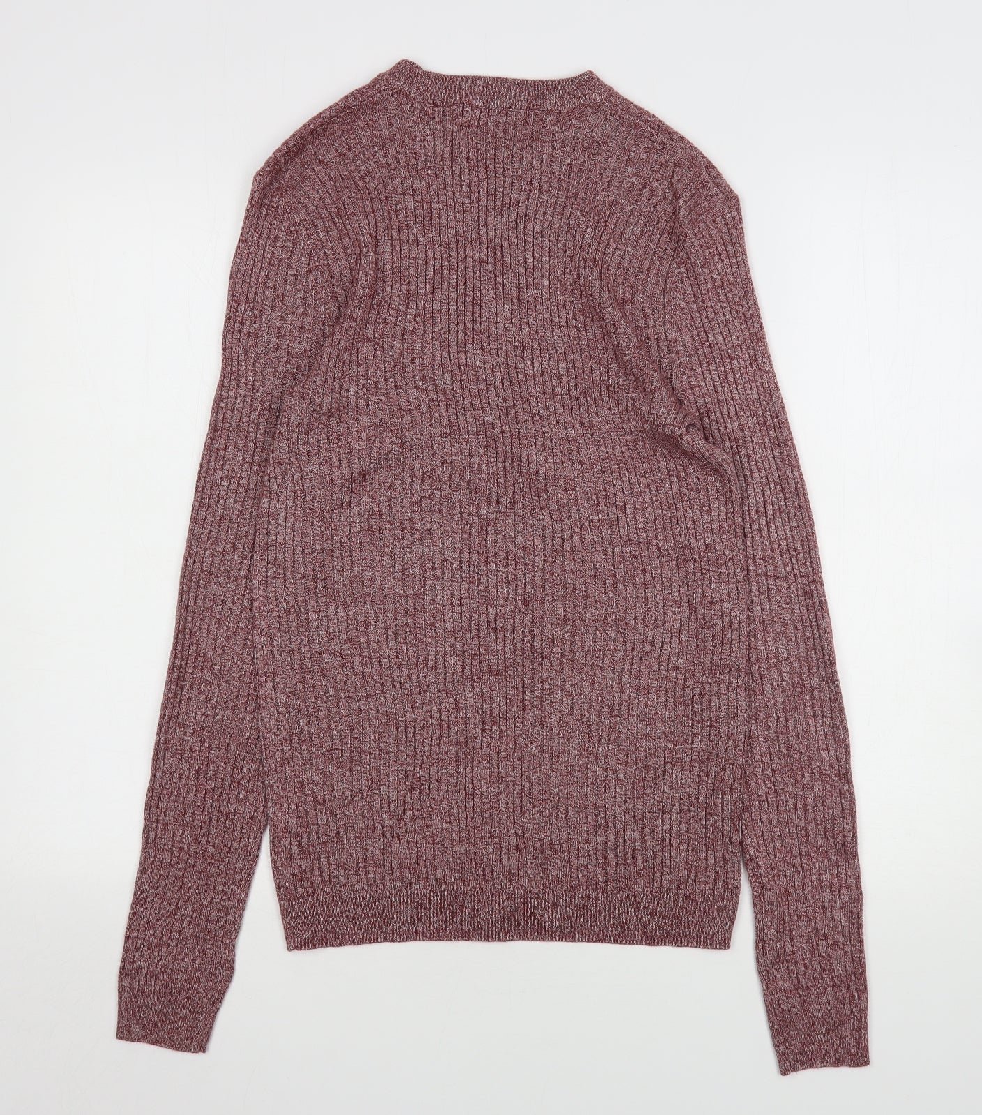 Topman Mens Red Round Neck  Acrylic Pullover Jumper Size L