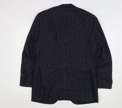 VIP Mens Grey Striped Wool Jacket Suit Jacket Size 42