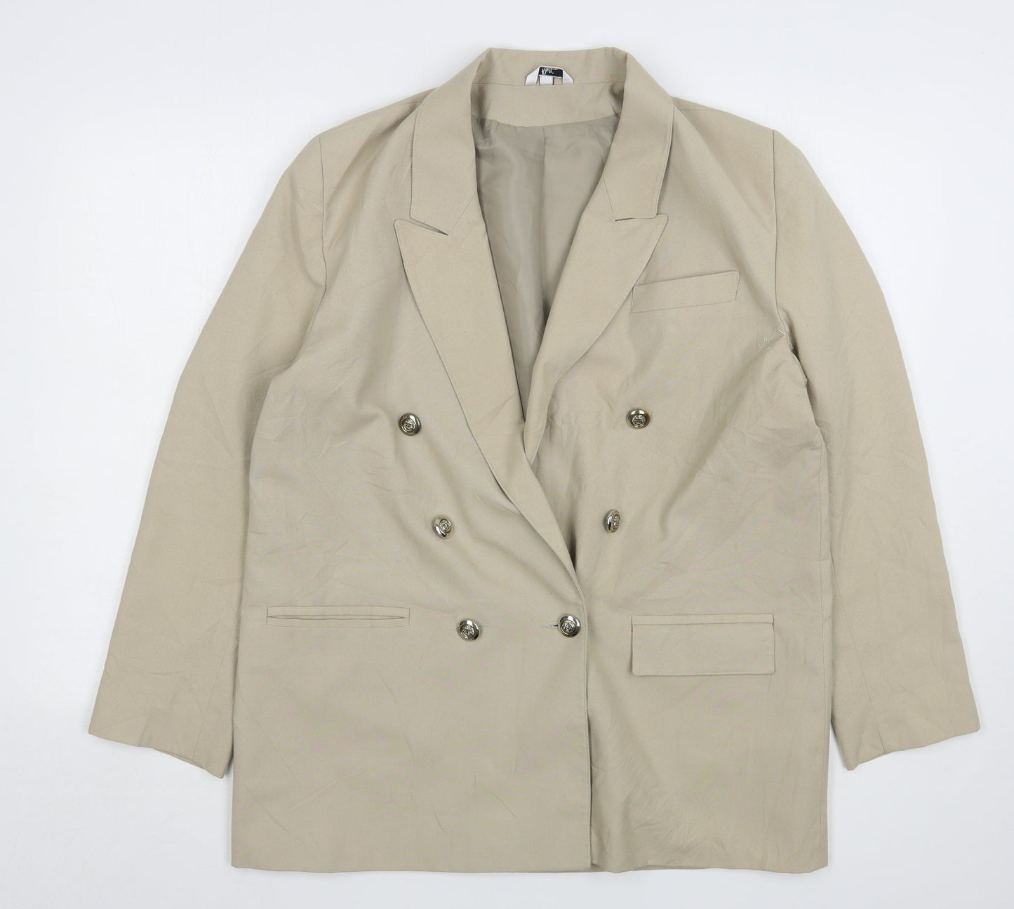 Klass Womens Beige  Polyester Jacket Suit Jacket Size 14