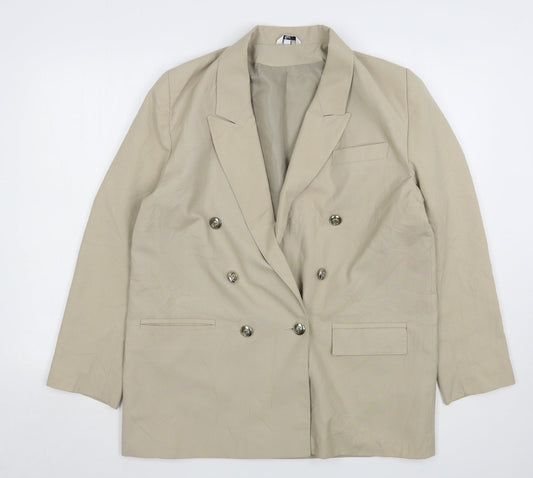 Klass Womens Beige  Polyester Jacket Suit Jacket Size 14