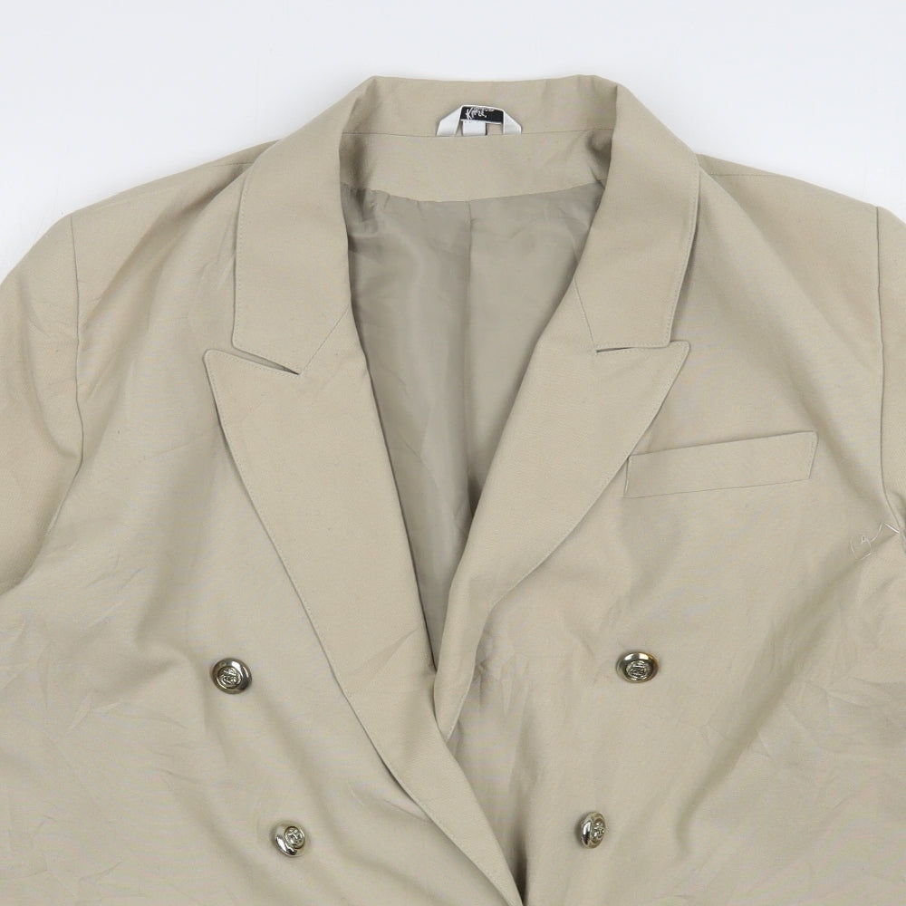 Klass Womens Beige  Polyester Jacket Suit Jacket Size 14