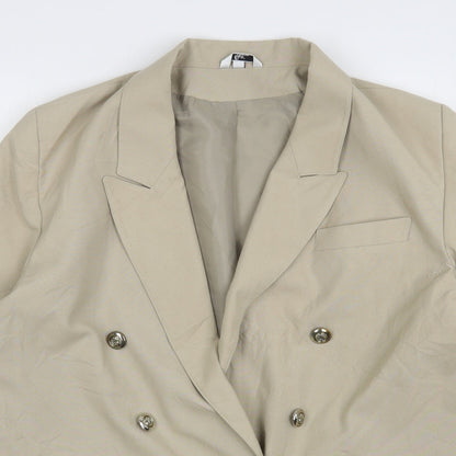 Klass Womens Beige  Polyester Jacket Suit Jacket Size 14