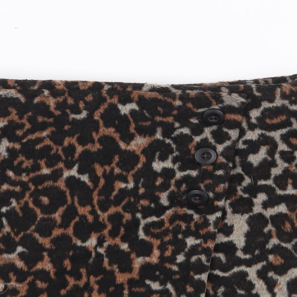 NEXT Girls Brown Animal Print Polyester A-Line Skirt Size 11 Years  Regular Zip
