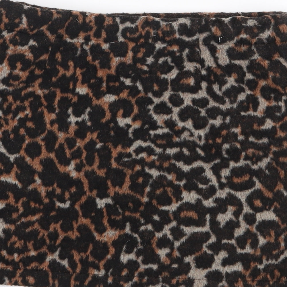 NEXT Girls Brown Animal Print Polyester A-Line Skirt Size 11 Years  Regular Zip