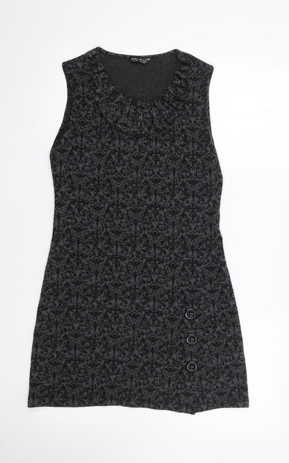 Select Womens Grey Floral Polyester Bodycon  Size 10  Roll Neck Pullover