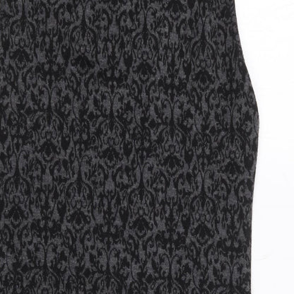 Select Womens Grey Floral Polyester Bodycon  Size 10  Roll Neck Pullover