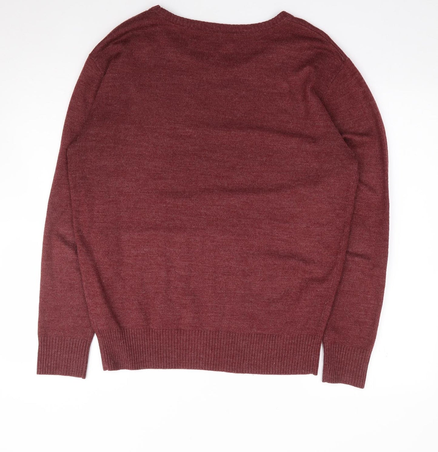 TG Mens Red Crew Neck  Acrylic Pullover Jumper Size M