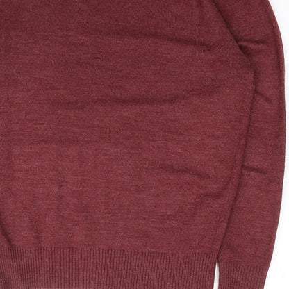 TG Mens Red Crew Neck  Acrylic Pullover Jumper Size M