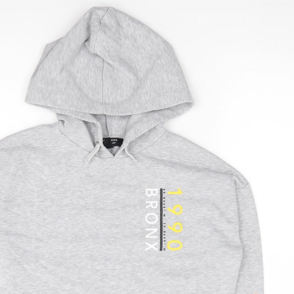New Look Girls Grey  Cotton Pullover Hoodie Size 12-13 Years  Pullover