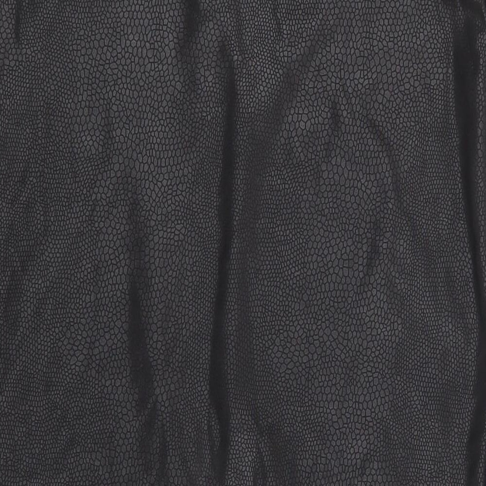 Pied A Terre Womens Black Animal Print Polyester Straight & Pencil Skirt Size 8   Zip
