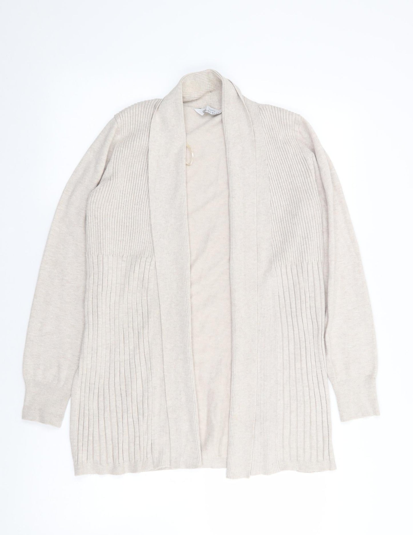 Womens UK Size 12 BHS Beige Cardigan Jumper