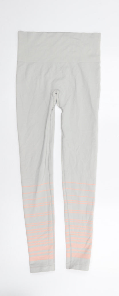 Preworn Womens Beige Striped Polyester Jogger Leggings Size S L27 in Regular